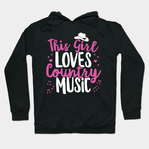 This Girl Loves Country Music Lover Western Hat Musician graphic Hoodie by theodoros20